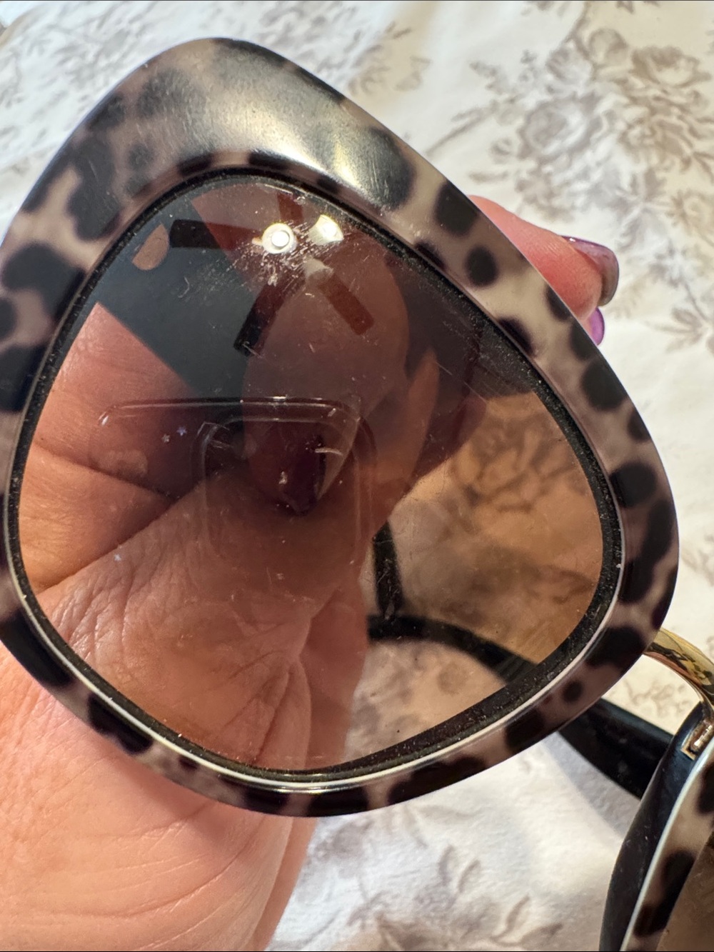 Dolce & Gabbana Oversized Leopard-Print Sunglasses - Brown - Picture 5 of 6